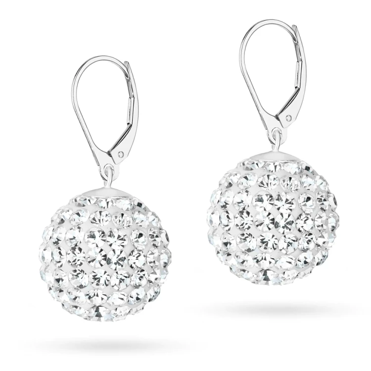 Srebrne kolczyki błyszczące kule shamballa Swarovski 16mm Soledo K1207-925 marko