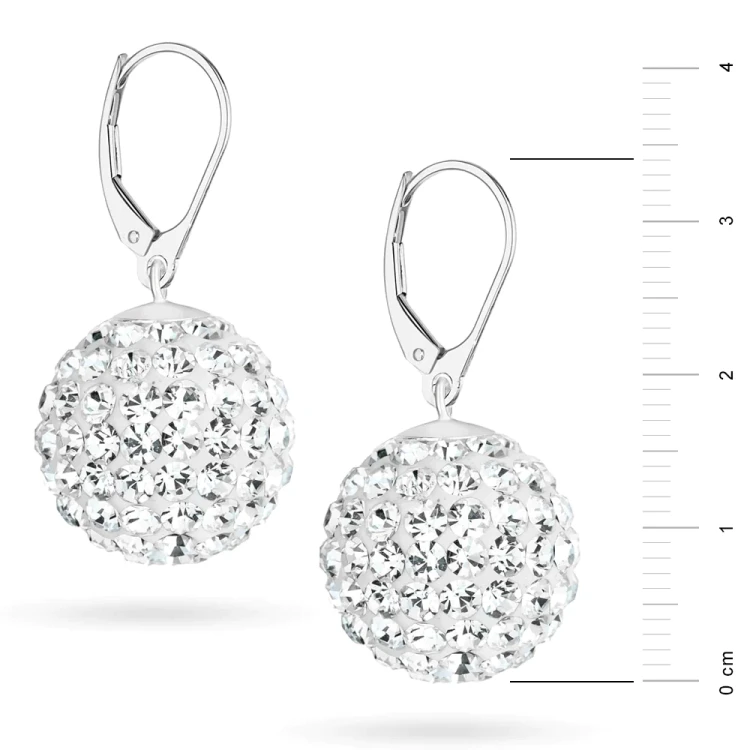 Srebrne kolczyki błyszczące kule shamballa Swarovski 16mm Soledo K1207-925 marko