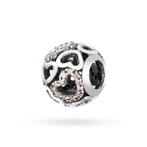 Srebrna zawieszka wisiorek Charms koralik serca cyrkonie Z584-925-S marko