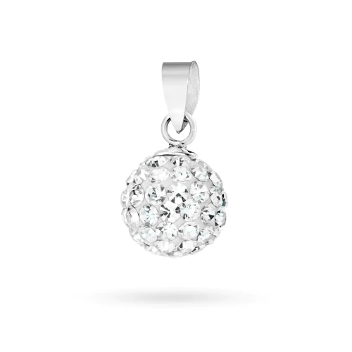 Srebrna zawieszka błyszczący koralik shamballa Swarovski 10mm Soledo