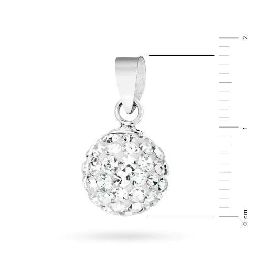 Srebrna zawieszka błyszczący koralik shamballa Swarovski 10mm Soledo