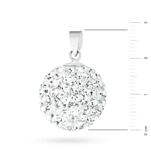 Srebrna zawieszka błyszczący koralik shamballa Swarovski 18mm Soledo