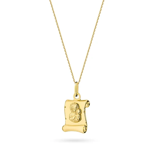 Komplet złoty medalik z łańcuszkiem Matka Boska papirus 45cm D016-585-L178-45 marko