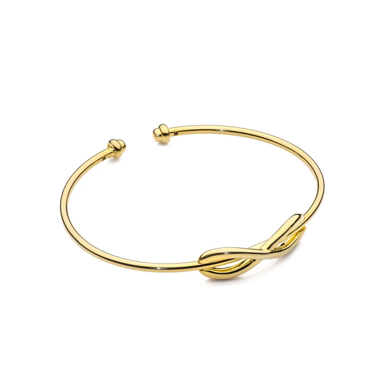 Pozłacana sztywna bransoletka bangle nieskończoność Virino B136-925-Z.jpg