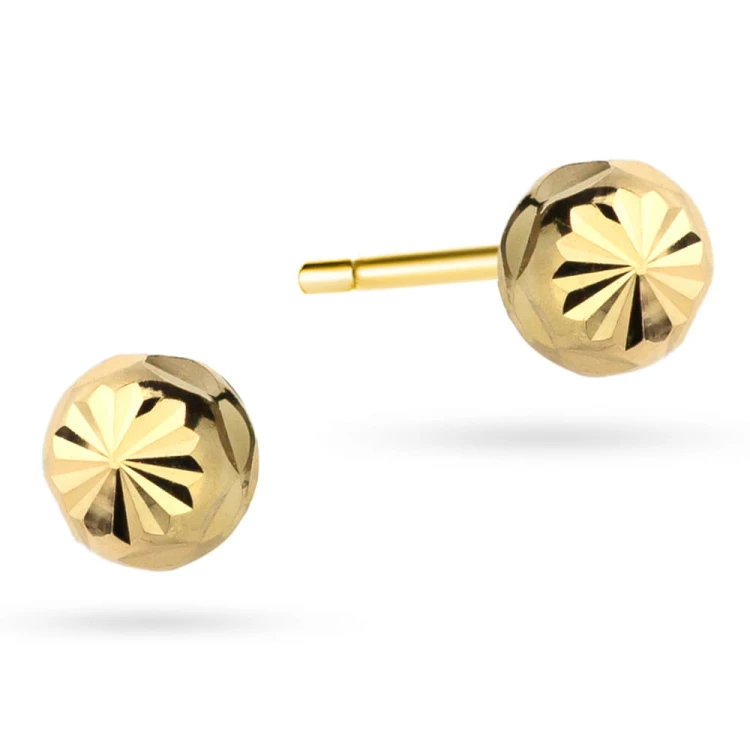 Złote kolczyki kulki z diamentowaniem 3mm Jeso K-GW-143-585 marko