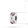 Srebrna zawieszka wisiorek koralik z różowymi sercami stoper Charms Z603-925-R marko