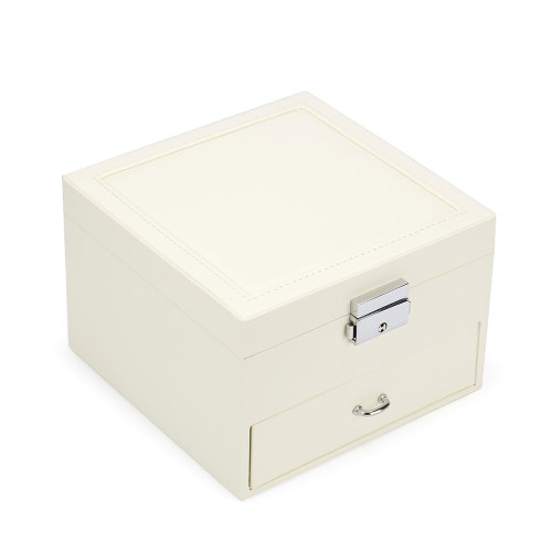Małe pudełko szkatułka na biżuterię z lusterkiem - białe A074-B marko
