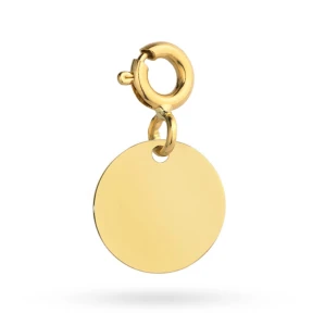 Złota zawieszka charms kółko pod grawer