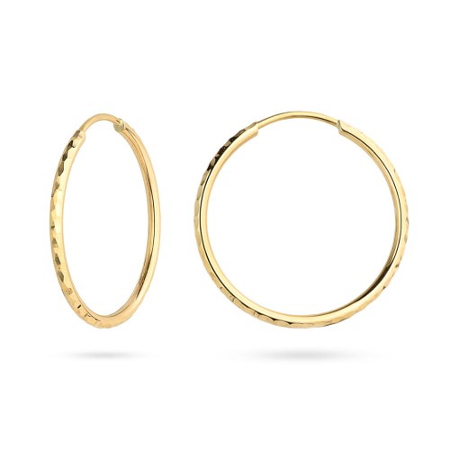 Złote diamentowane kolczyki koła 33mm Jeso K-GW-212-585 marko