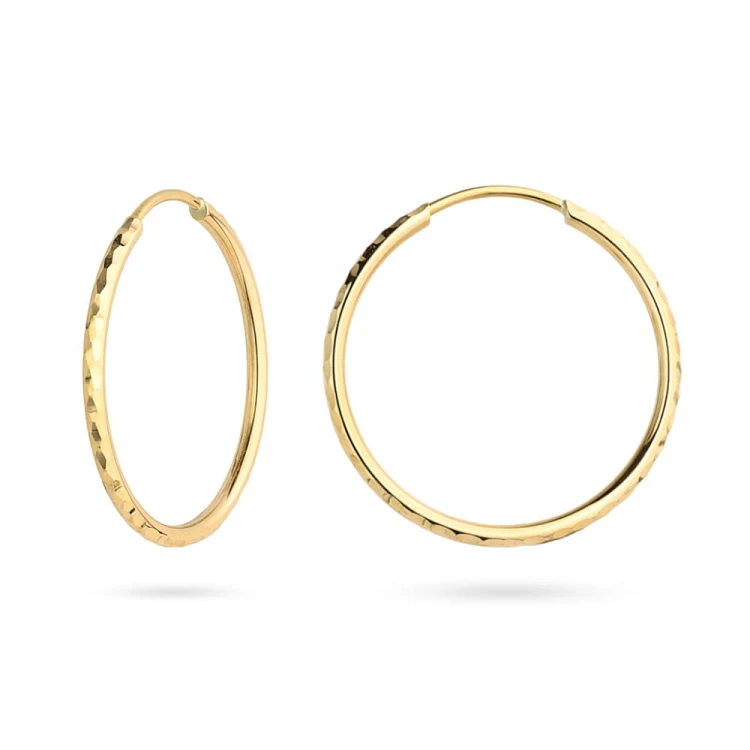 Złote diamentowane kolczyki koła 33mm Jeso K-GW-212-585 marko