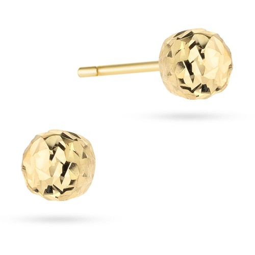 Złote kolczyki lekkie diamentowane kulki 8mm Jeso K-GW-237-585 marko