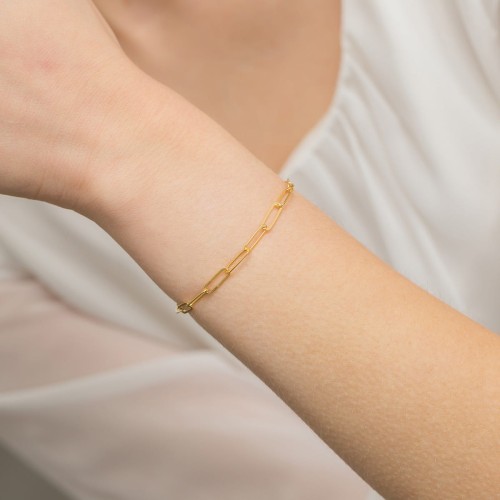 Pozłacana bransoletka szeroki łańcuszek ankier paperclip Supreni B1111-925-Z marko