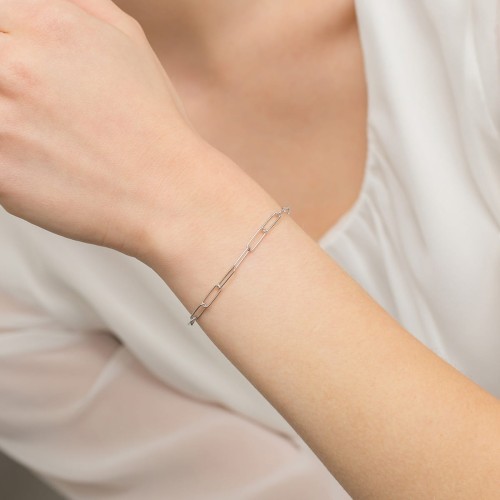 Srebrna bransoletka szeroki łańcuszek ankier paperclip Supreni B1111-925-S marko
