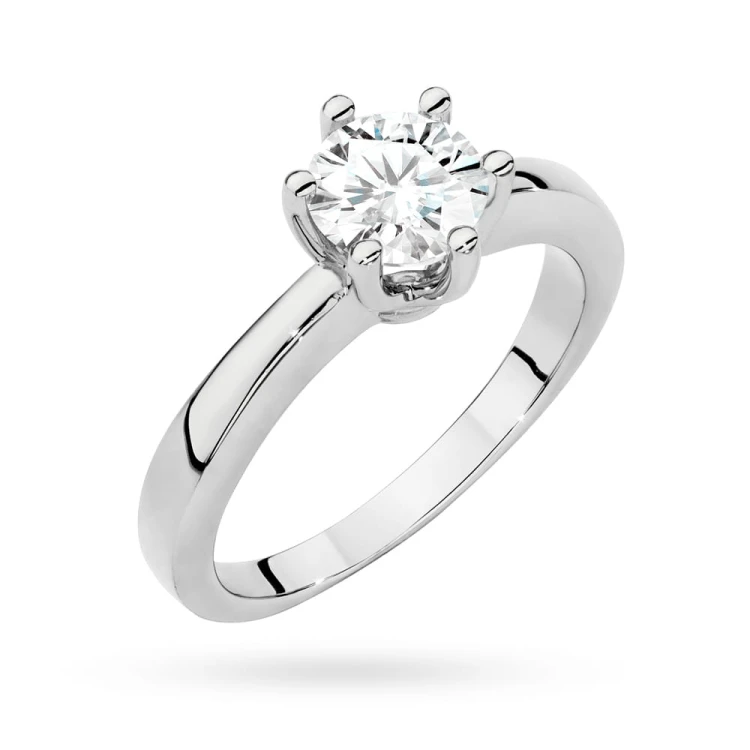 Okazały pierścionek z białego złota z brylantem 0,70ct Klasyka W563-B585-B0.70 marko