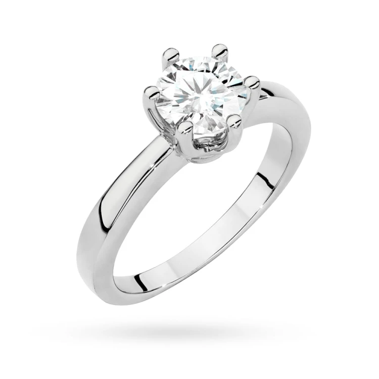 Okazały pierścionek z białego złota z brylantem 1,00ct Klasyka W563-B585-B1.00 marko
