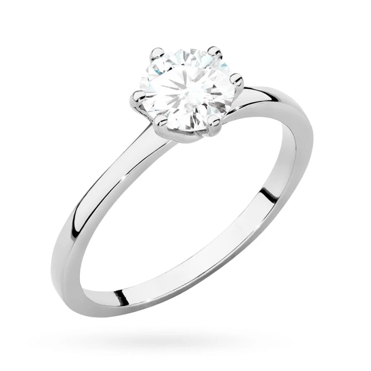 Pierścionek z białego złota z brylantem 1,00ct w sześciu łapkach Klasyka W535-B585-B1.00 marko
