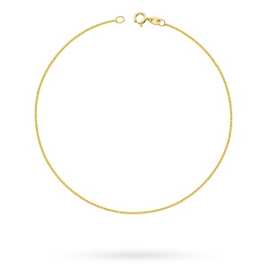 Złota bransoletka na nogę kostkę lisi ogon diamentowany Spiga 25cm
