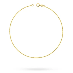 Złota bransoletka na nogę kostkę lisi ogon diamentowany Spiga 25cm