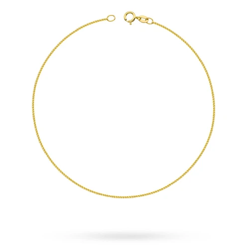 Złota bransoletka na nogę kostkę lisi ogon diamentowany Spiga 25cm