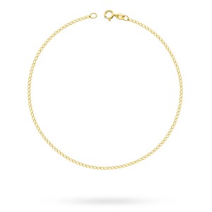 Złota bransoletka na nogę kostkę diamentowana pancerka 25cm