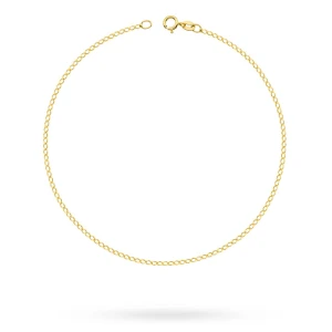 Złota bransoletka na nogę kostkę diamentowana pancerka 25cm