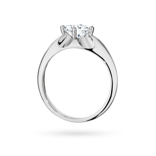 Białe złoto pierścionek z dużym brylantem 0,70ct Generacja