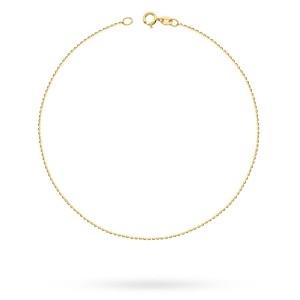 Złota bransoletka na nogę kostkę diamentowana kulka 25cm