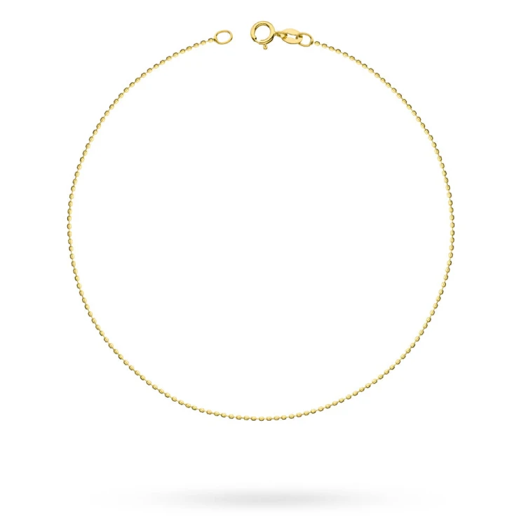 Złota bransoletka na nogę kostkę diamentowana kulka 25cm BN063-585 marko