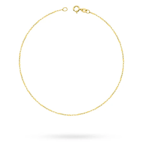 Złota bransoletka na nogę kostkę diamentowany ankier 585 blaszki 25cm