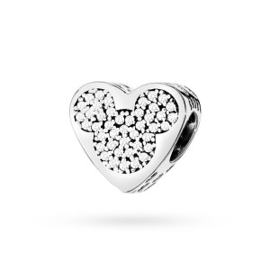 Srebrna zawieszka Charms myszka z cyrkoniami 