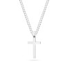 Srebrny komplet klasyczny gładki krzyżyk na łańcuszku pancerka D403-925-S-L048 marko
