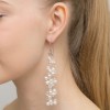 Okazałe kolczyki wiszące na żyłkach perły i kryształy Swarovski