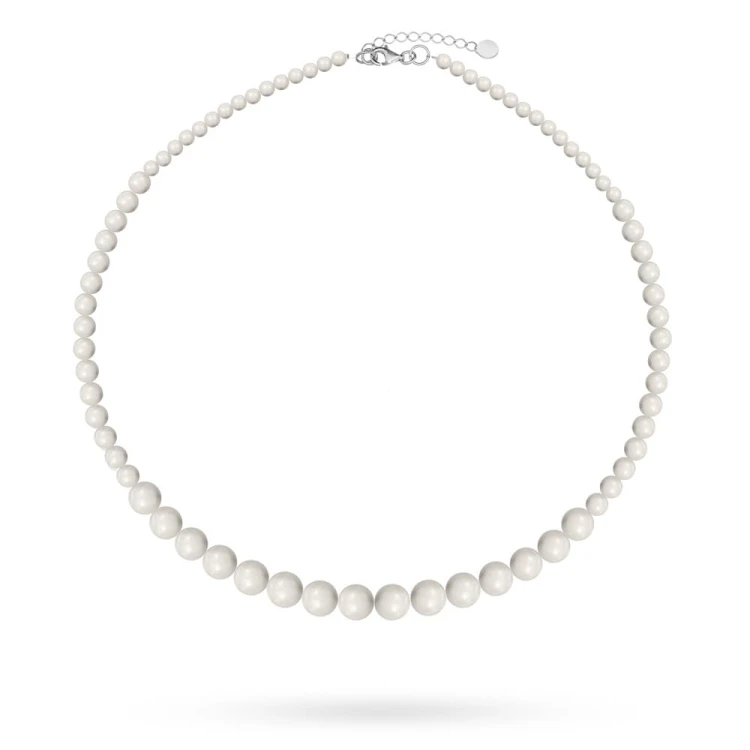 Naszyjnik ślubny z perłami Swarovski srebro 925 NW010 marko