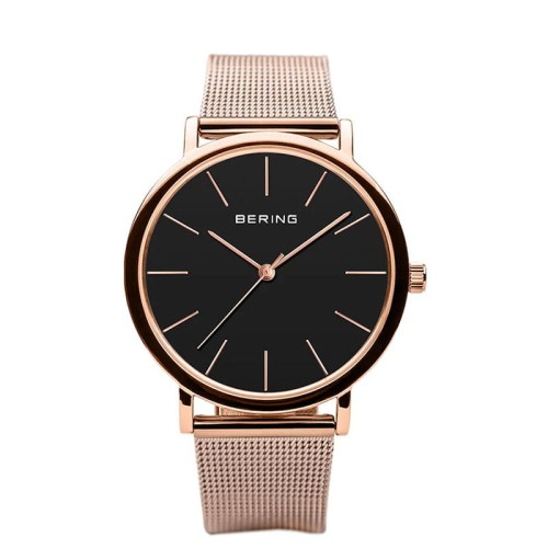 Damski zegarek Bering Classic 13436-362 pozłacana bransoleta typu mesh