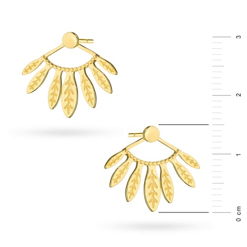 Pozłacane kolczyki dwuczęciowe nausznice ear jacket listki Virino