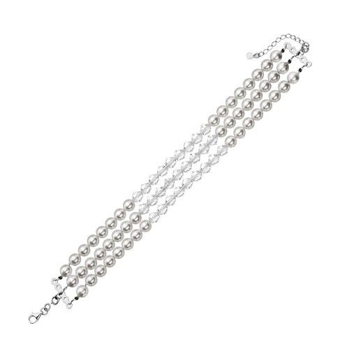 Bransoletka ślubna z perłami i kryształami Swarovski  BW030 marko