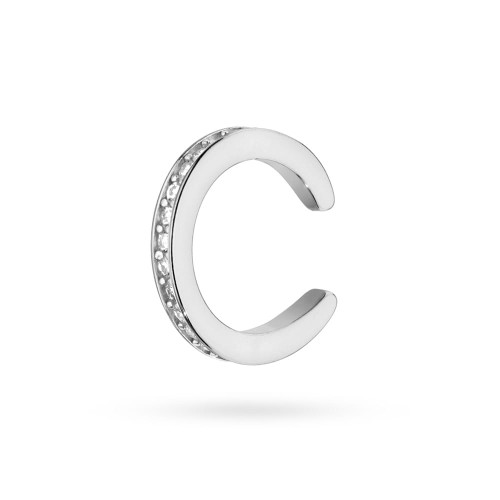 Srebrny kolczyk nausznica nakładka z cyrkoniami fake piercing Soledo K227-925-S marko