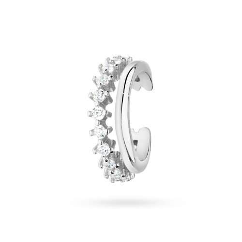 Srebrny kolczyk nausznica nakładka z cyrkoniami fake piercing Soledo K230-925-S marko