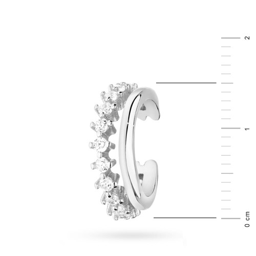Srebrny kolczyk nausznica nakładka z cyrkoniami fake piercing Soledo K230-925-S marko
