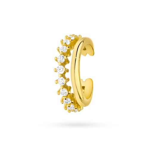 Pozłacany kolczyk nausznica nakładka z cyrkoniami fake piercing Soledo K230-925-Z marko