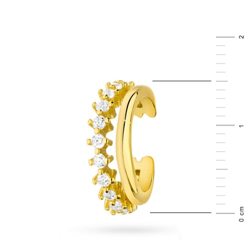 Pozłacany kolczyk nausznica nakładka z cyrkoniami fake piercing Soledo K230-925-Z marko