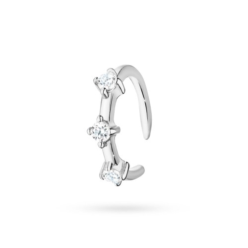 Srebrny kolczyk nausznica nakładka z cyrkoniami fake piercing Soledo K233-925-S marko