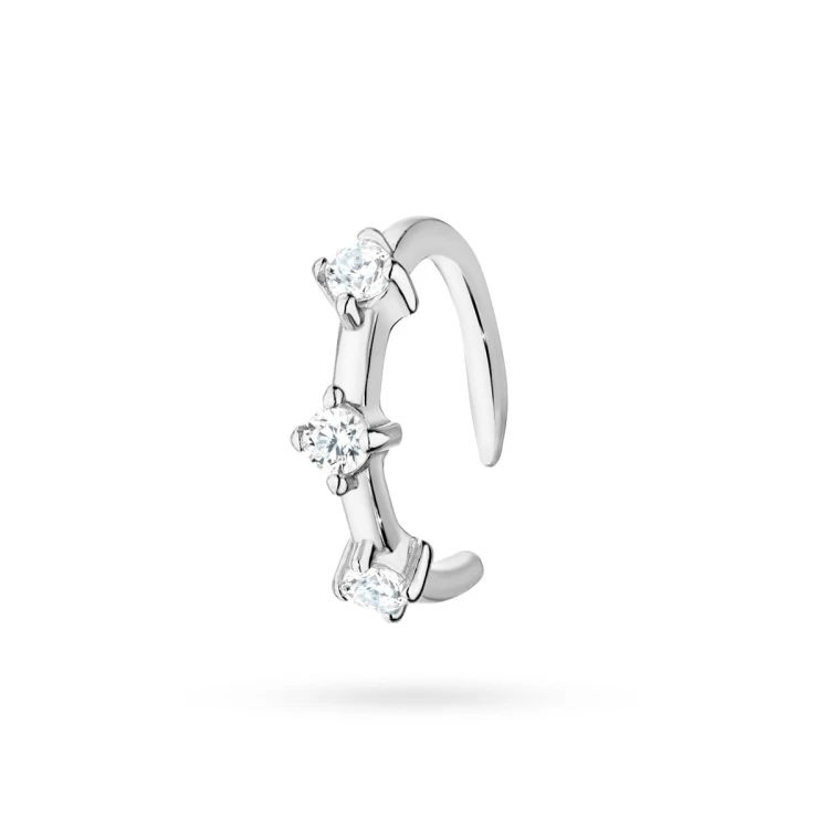 Srebrny kolczyk nausznica nakładka z cyrkoniami fake piercing Soledo K233-925-S marko