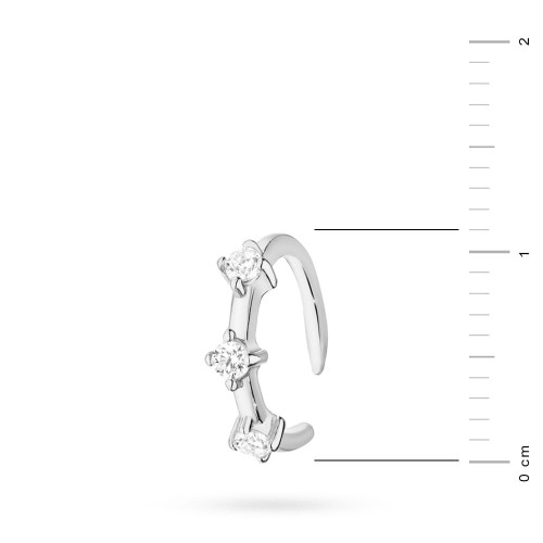 Srebrny kolczyk nausznica nakładka z cyrkoniami fake piercing Soledo K233-925-S marko