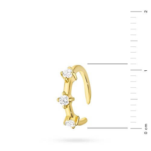 Pozłacany kolczyk nausznica nakładka z cyrkoniami fake piercing Soledo K233-925-Z marko