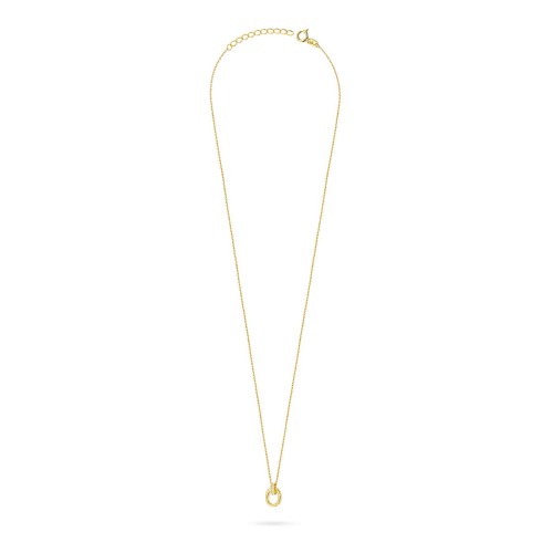 Pozłacany naszyjnik z zawieszką dwa splecione kółka cyrkonie Soledo  N864-925-Z marko