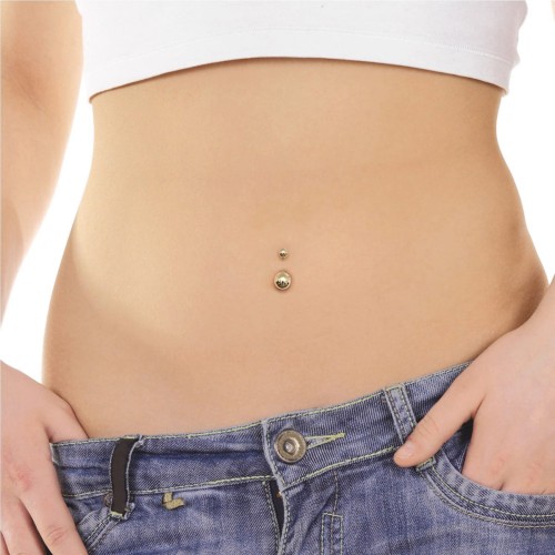 Złoty kolczyk do pępka kulki piercing