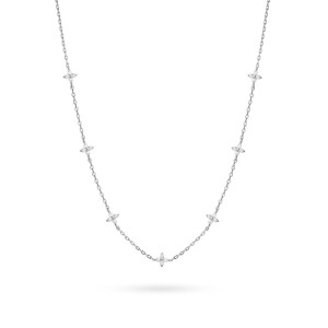 Srebrny naszyjnik choker kwiatki cyrkonie Soledo