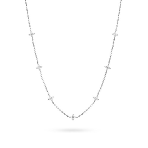 Srebrny naszyjnik choker kwiatki cyrkonie Soledo N881-925-S marko