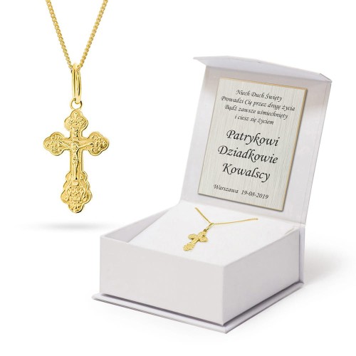 Krzyżyk prawosławny z łańcuszkiem pancerka 333 D010-333-L034 marko